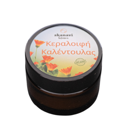 Χειροποίητη κεραλοιφή καλέντουλας Skanavi Botanica με βιολογικό ελαιόλαδο και κερί μέλισσας.